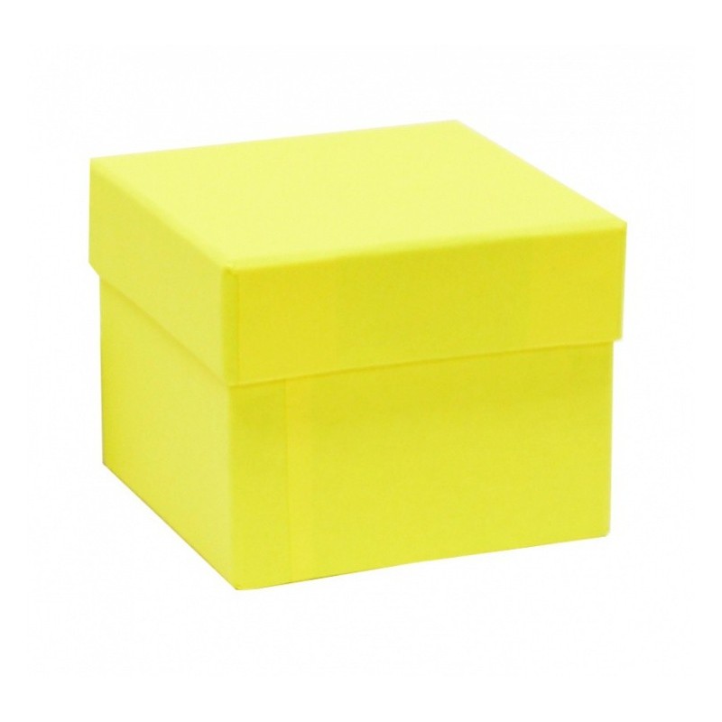 Dárková krabička D1 - žlutá - 8,5 x 8,5 x 7 cm