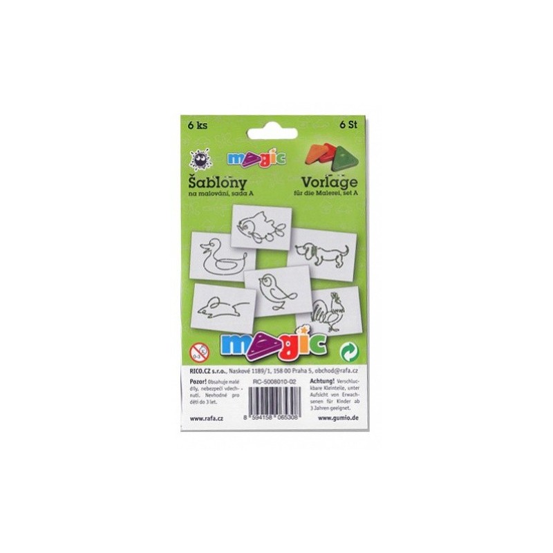 Šablony Magic - sada A - Zvířátka 6 ks 8010