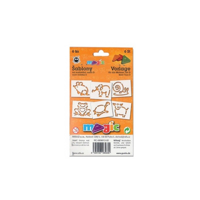 Šablony Magic - sada D - Zvířátka 2 - 6 ks 8013
