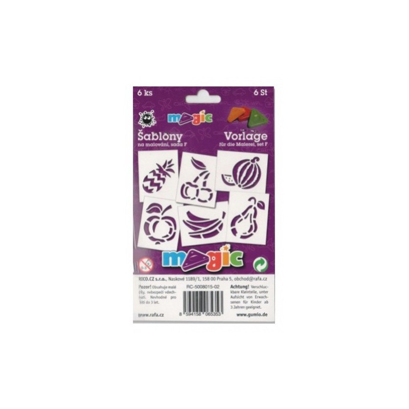 Šablony Magic - sada F - Ovoce 6 ks 8015