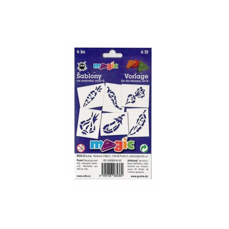 Šablony Magic - sada G - Zelenina 6 ks 8016