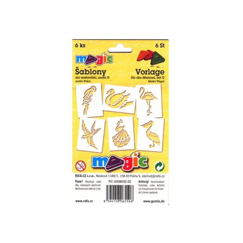 Šablony Magic - sada U - Ptáci - 6 ks 8030