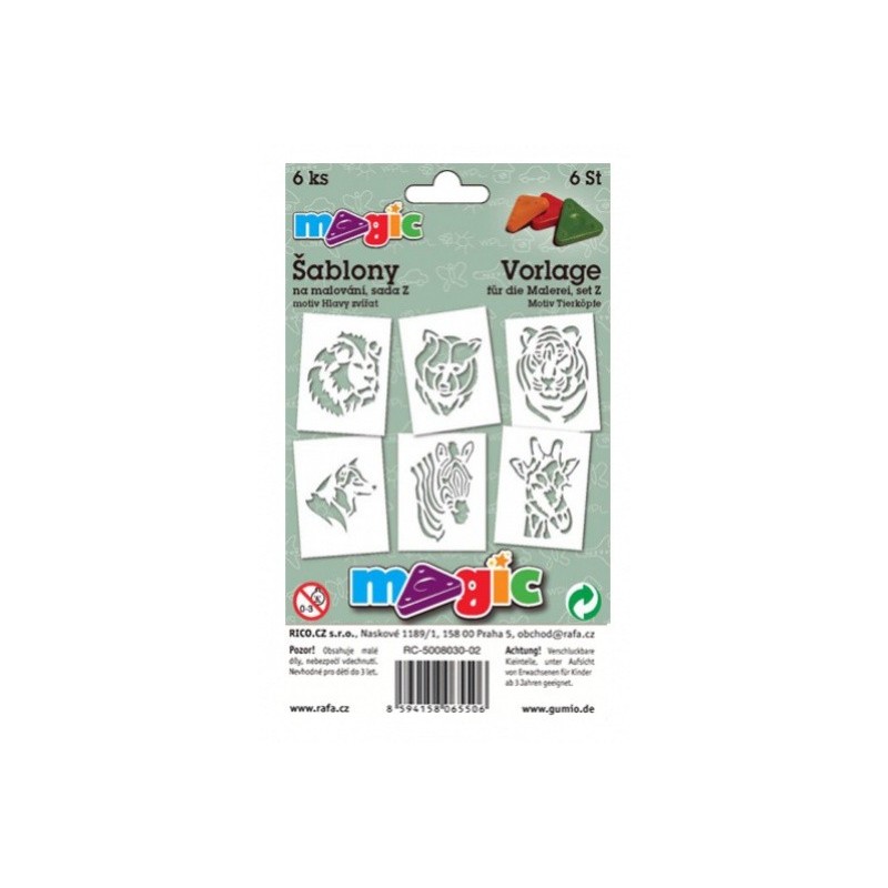 Šablony Magic - sada X - Hlavy zvířat - 6 ks 8035