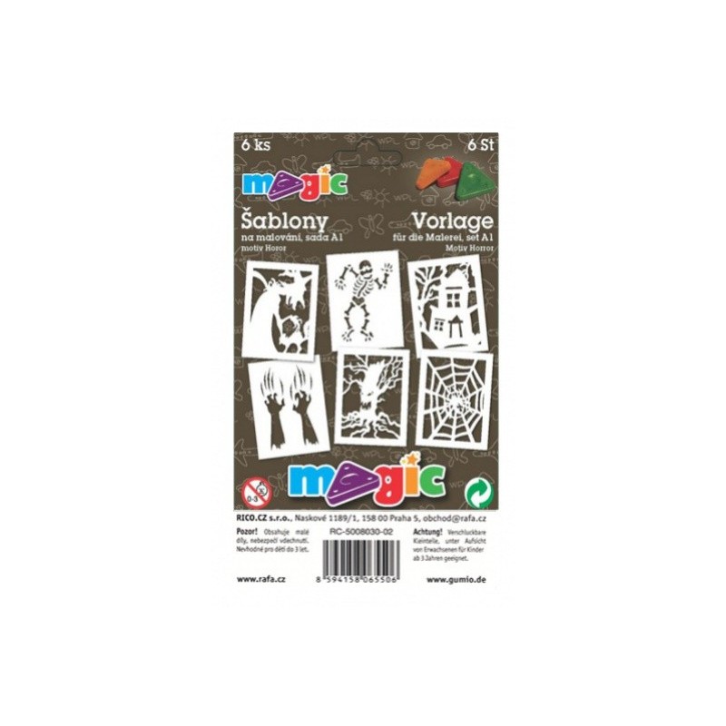 Šablony Magic - sada X - Horor - 6 ks 8036