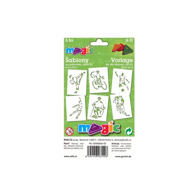 Šablony Magic - sada G1 - Sport - 6 ks 8042