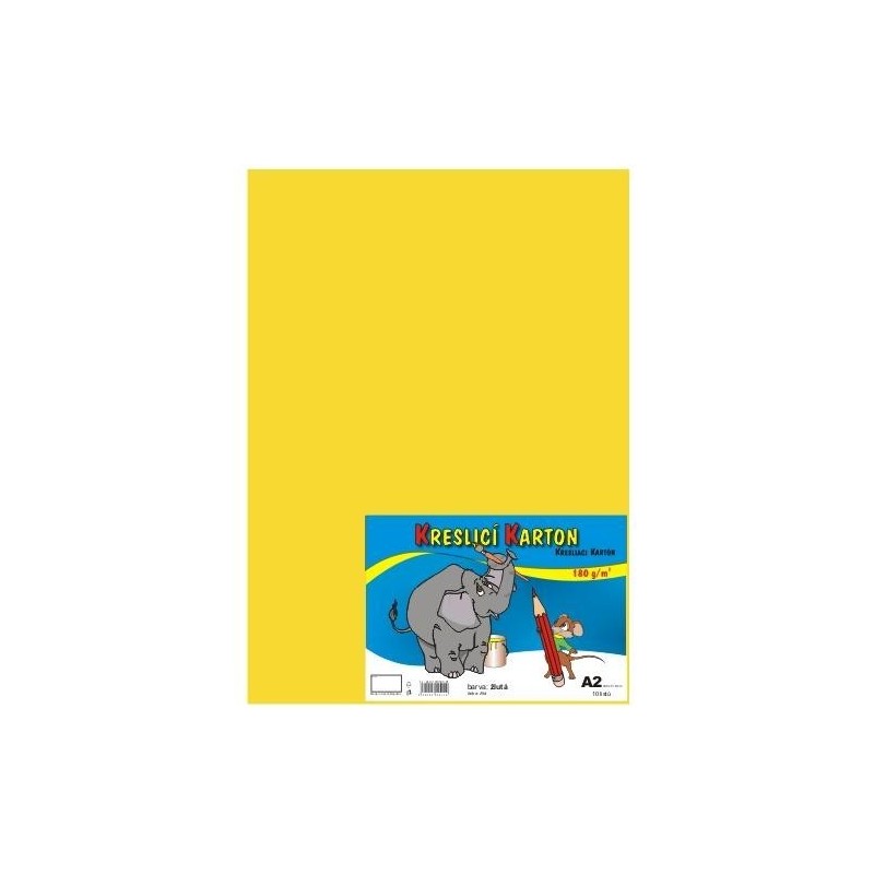 Karton kreslicí barevný A2 180g / 100l žlutý