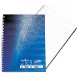 Blok kroužkový s boční spirálou OFFICE A4 100 listů, modrý