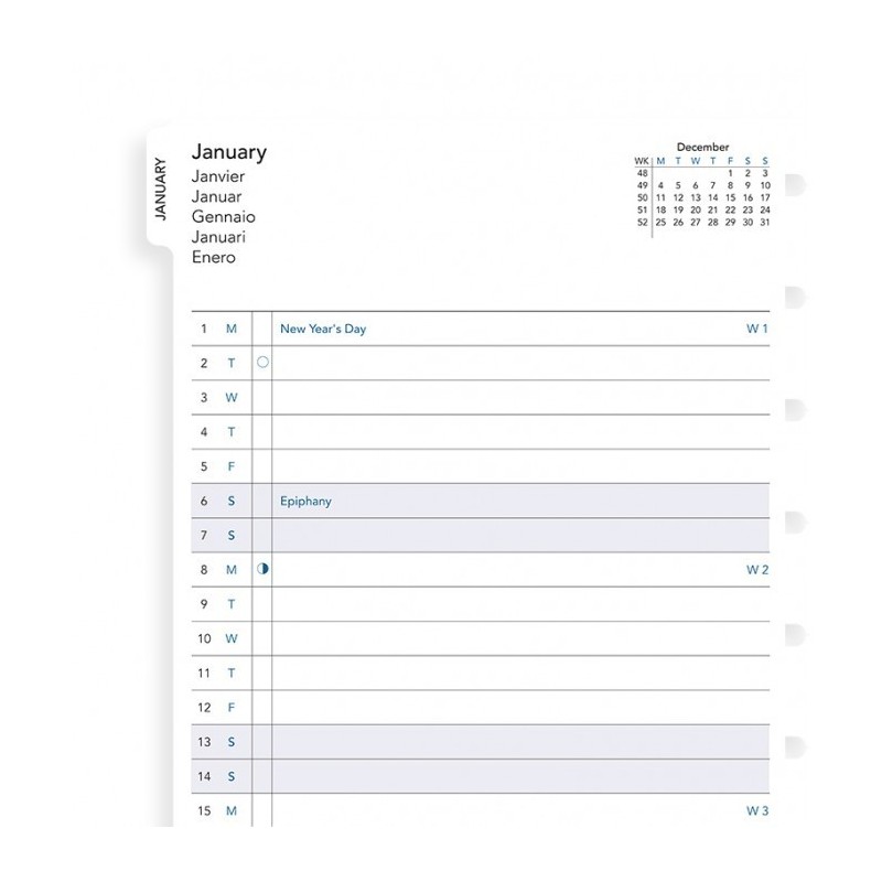 Náhradní náplň do bloku Notebooks A5 kalendář 2018 - měsíční přehled
