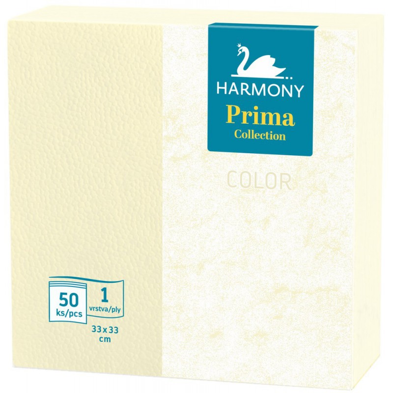Ubrousky Harmony Color 33 x 33 žluté / 50 ls