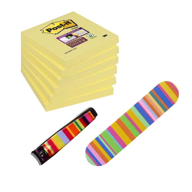 Blok samolepicí Post-it 76 x 76 mm žlutý/6 bloků + lak na nehty