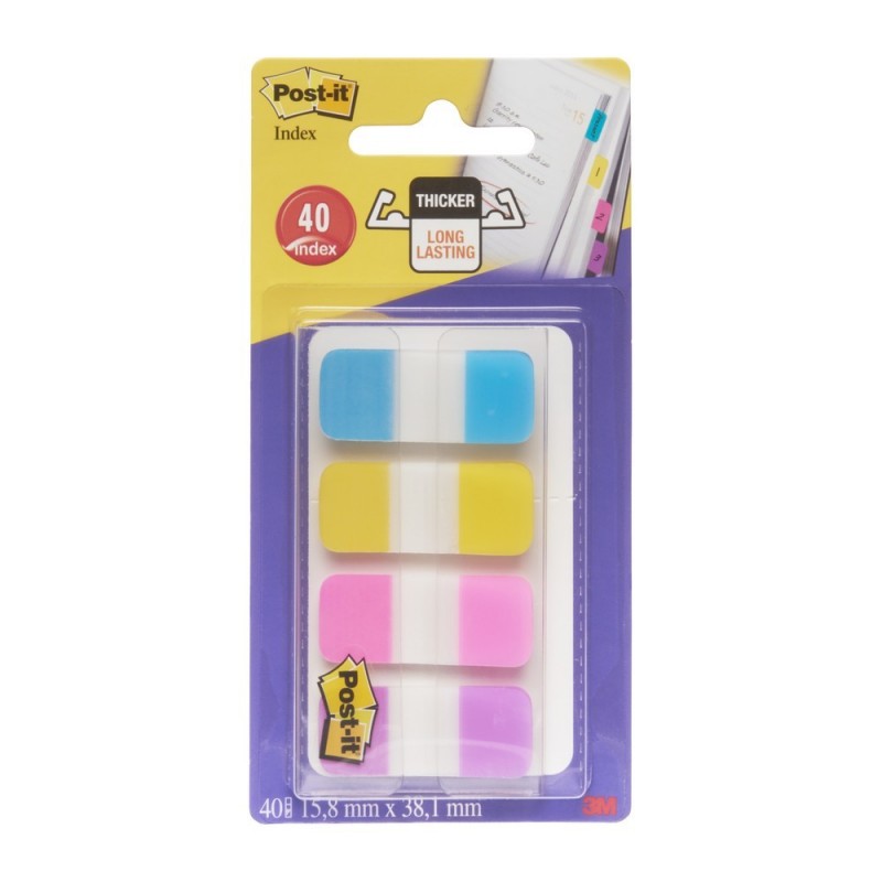 Záložky samolepicí Post-it silné 15,8 x 38,1 mm/4 x 10 ks