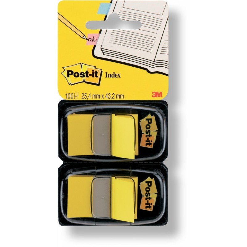 Záložky samolepicí Post-it dvojbalení 25,4 x 43,2 mm/50 ks žluté