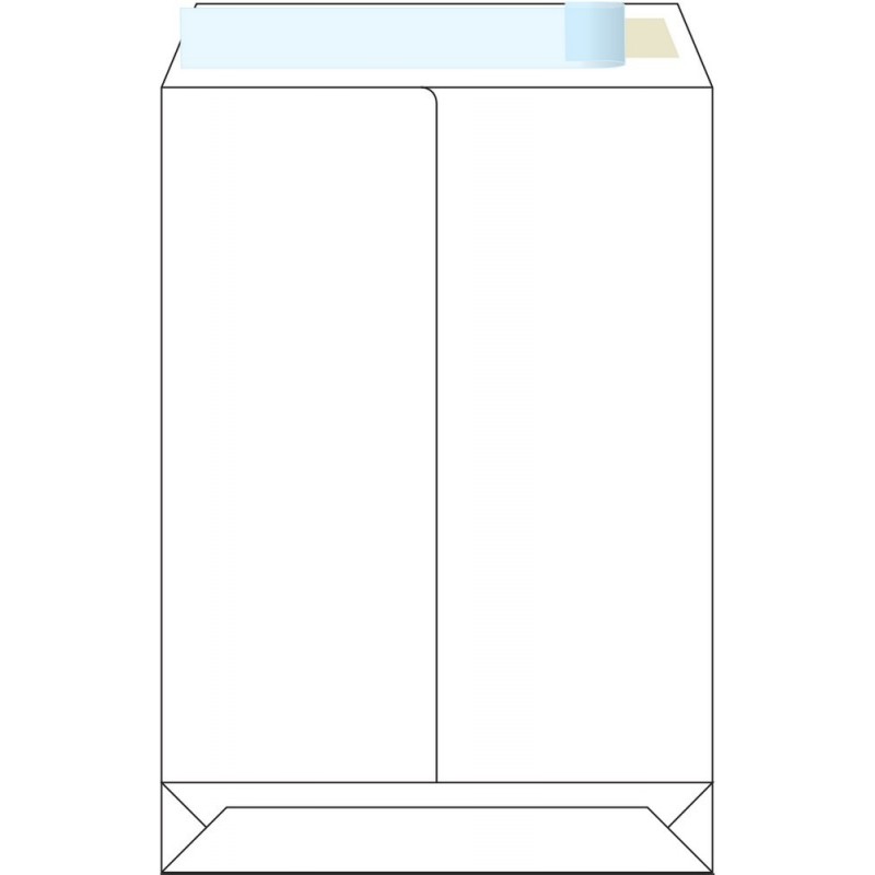 Poštovní taška s křížovým dnem B4,samolepící s KP, ofset, 250 x 353