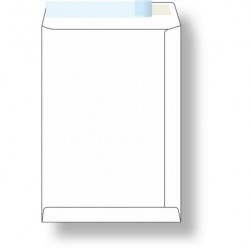 Poštovní taška C4 bílá rec. samolepicí s KP, 229 x 324 250 ks