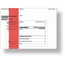 Obálka s doručenkou a odtrhovacím poučením (správní řád) B6, červený pruh, text, 1000 ks, 125 x 176