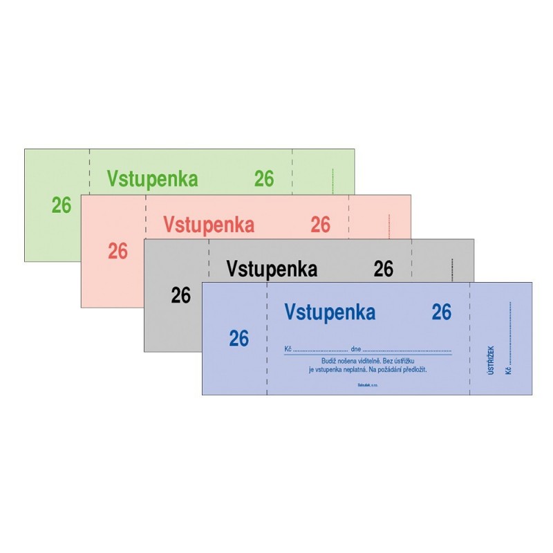 Bločkové vstupenky 1 - 100 čísel eko