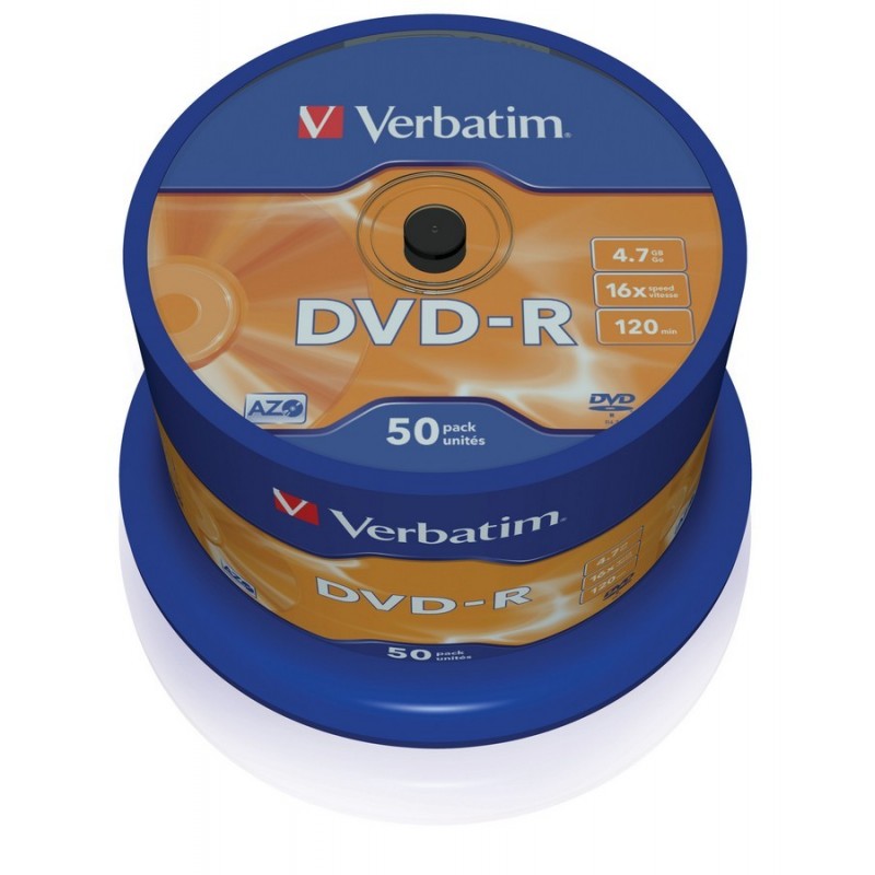 DVD -R VERBATIM 4,7 GB, cake box, 43548, 16x, 50-pac