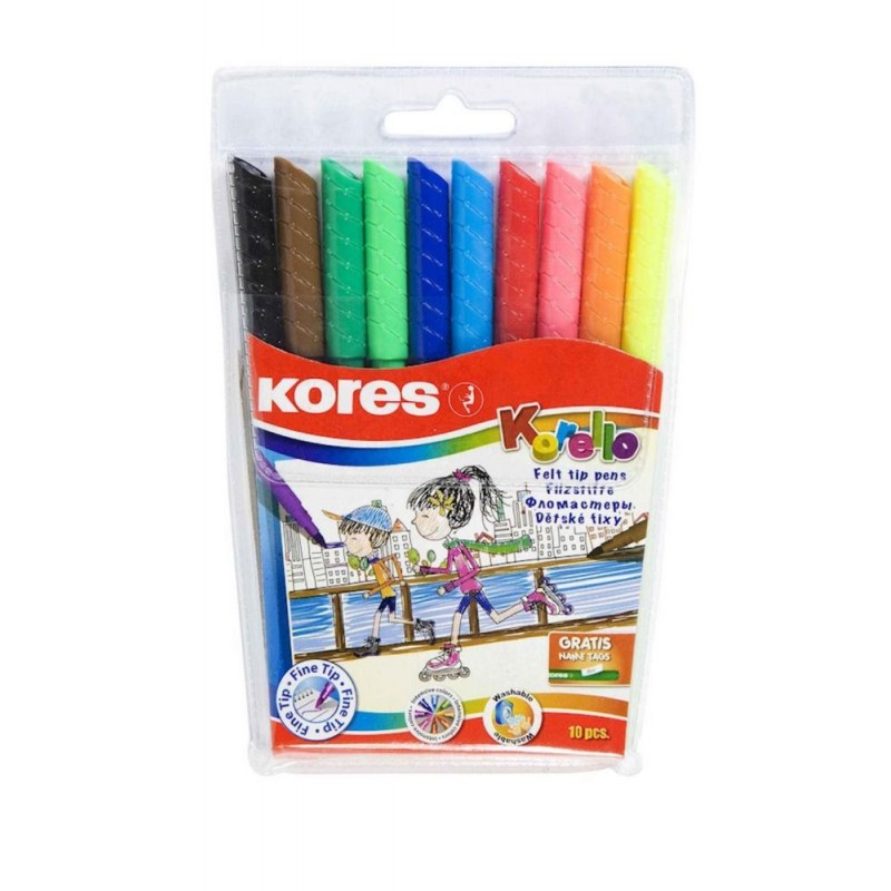 Popisovače dětské Kores slabý hrot 10 ks