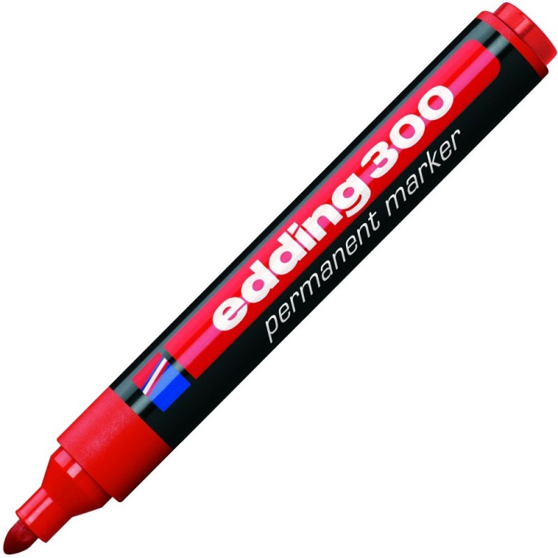 Značkovač EDDING 300 červený permanent plnitelný