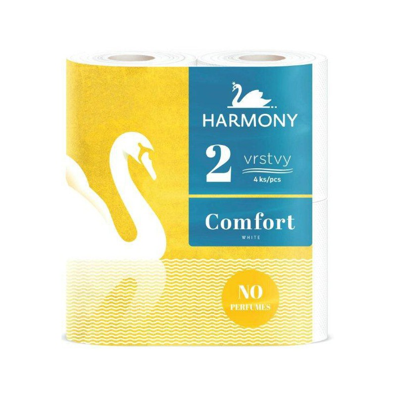Papír toaletní Harmony Comfort 160 útržků 2 vrstvý celuloza / 4 ks