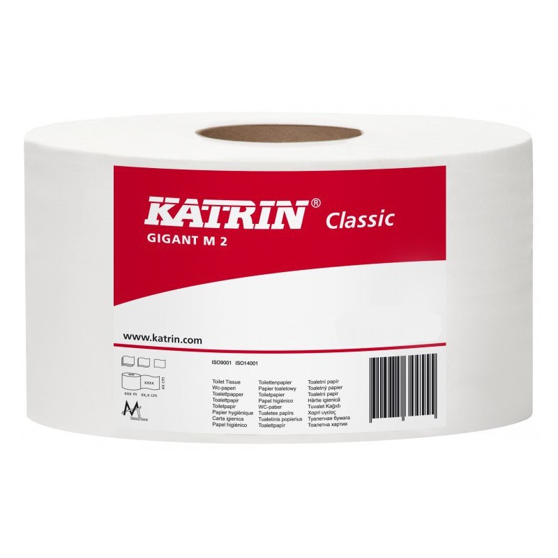 Papír toaletní JUMBO Katrin Classic M 2 230 mm, 2-vrstvý, bílý / 6 ks