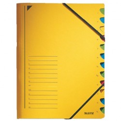 Třídící desky s gumičkou Leitz A4, 12 listů, žluté