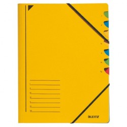 Třídící desky s gumičkou Leitz A4, 7 listů, žluté