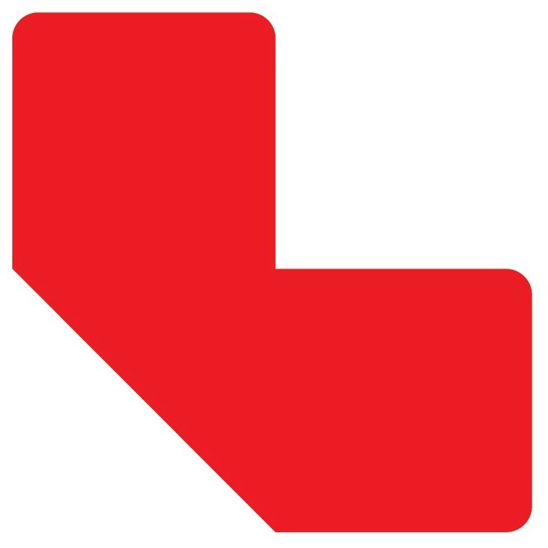 Samolepicí podlahové značení “L“ 100 x 50 mm červené /10 ks
