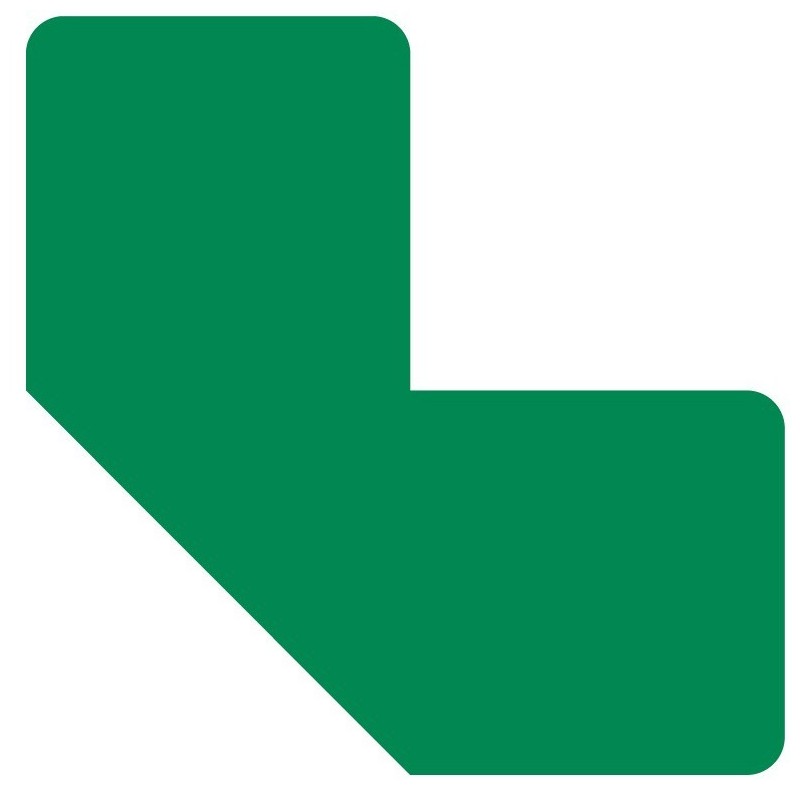 Samolepicí podlahové značení “L“ 100 x 50 mm zelené /10 ks