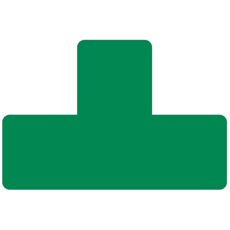 Samolepicí podlahové značení “T“ 150 x 50 mm zelené /10 ks