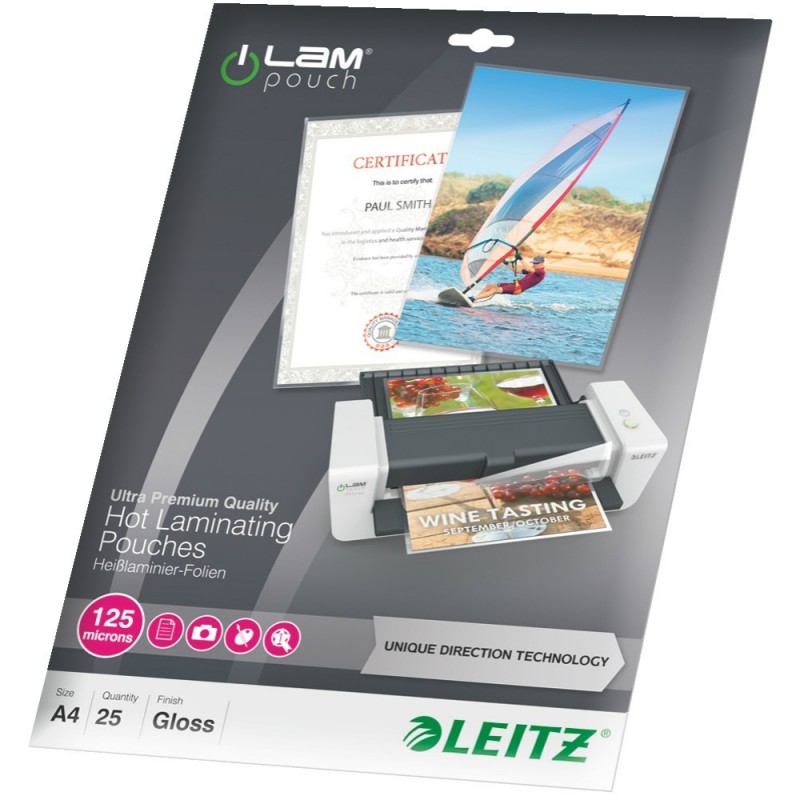 Fólie laminovací Leitz A4 se směrovací technologií, 125 mic / 25 ks