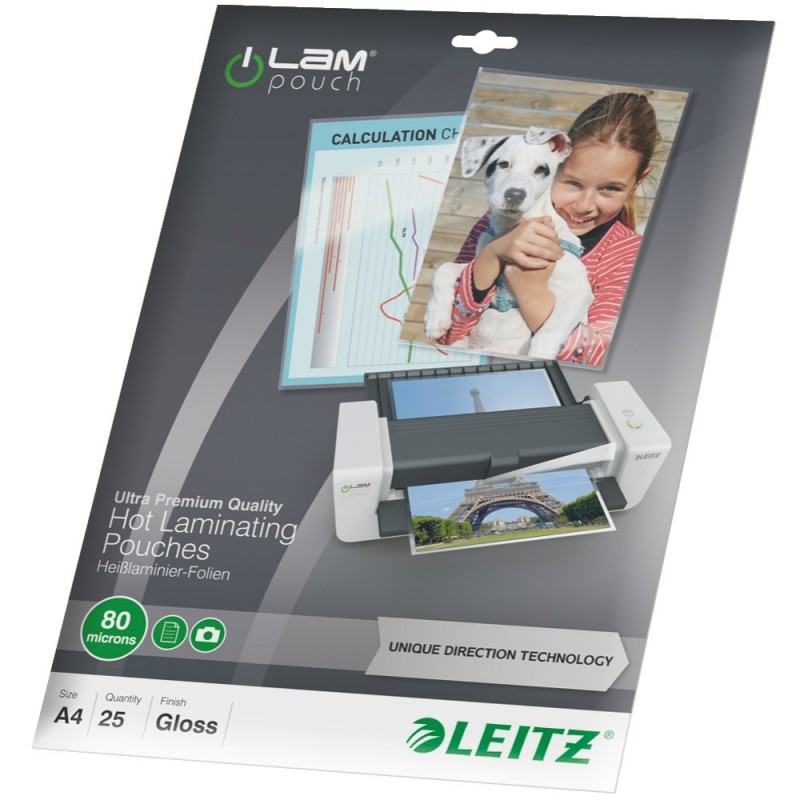 Fólie laminovací Leitz A4 se směrovací technologií, 80 mic / 25 ks