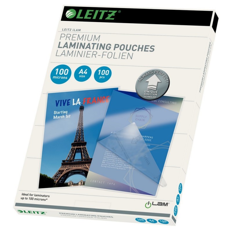 Fólie laminovací Leitz A4 se směrovací technologií, 100 mic / 100 ks