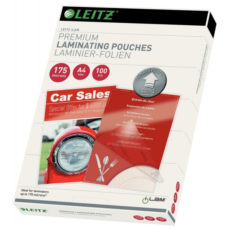Fólie laminovací Leitz A4 se směrovací technologií, 175 mic / 100 ks