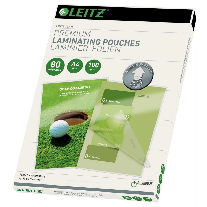 Fólie laminovací Leitz A4 se směrovací technologií, 80 mic / 100 ks