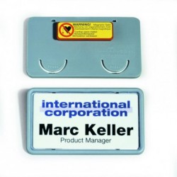 Jmenovka Clip card s magnetem 40 x 75 mm šedá