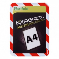Tarifold – kapsy samolepicí Magneto bezpečnostní A4 / 2 ks červeno-bílé