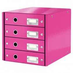 Box zásuvkový CLICK & STORE 4 zásuvky růžový