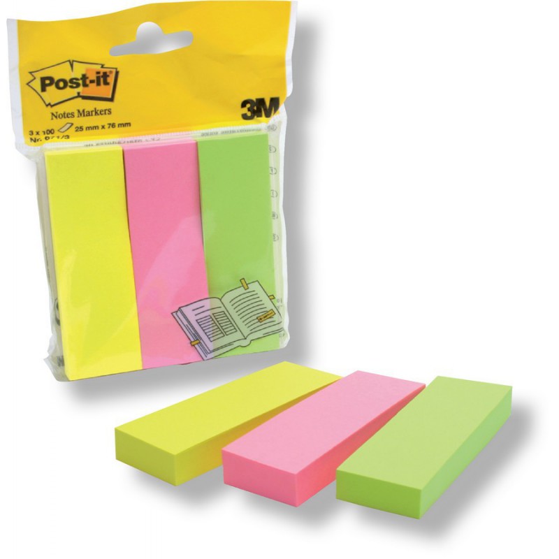 Blok samolepicí značkovací 25 x 76 mm neon