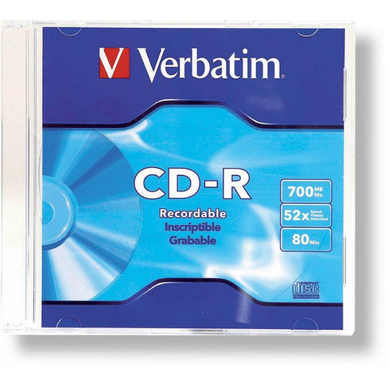 CD -R VERBATIM jewel box, 52x, 1 ks