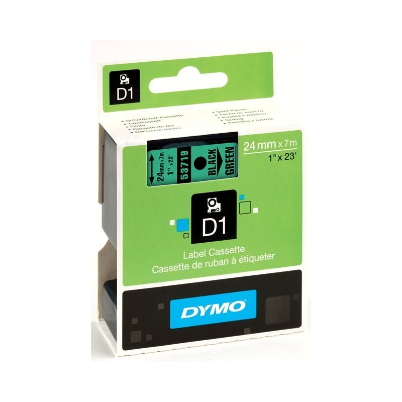 Páska DYMO D1 24mm/7m černá na zelené
