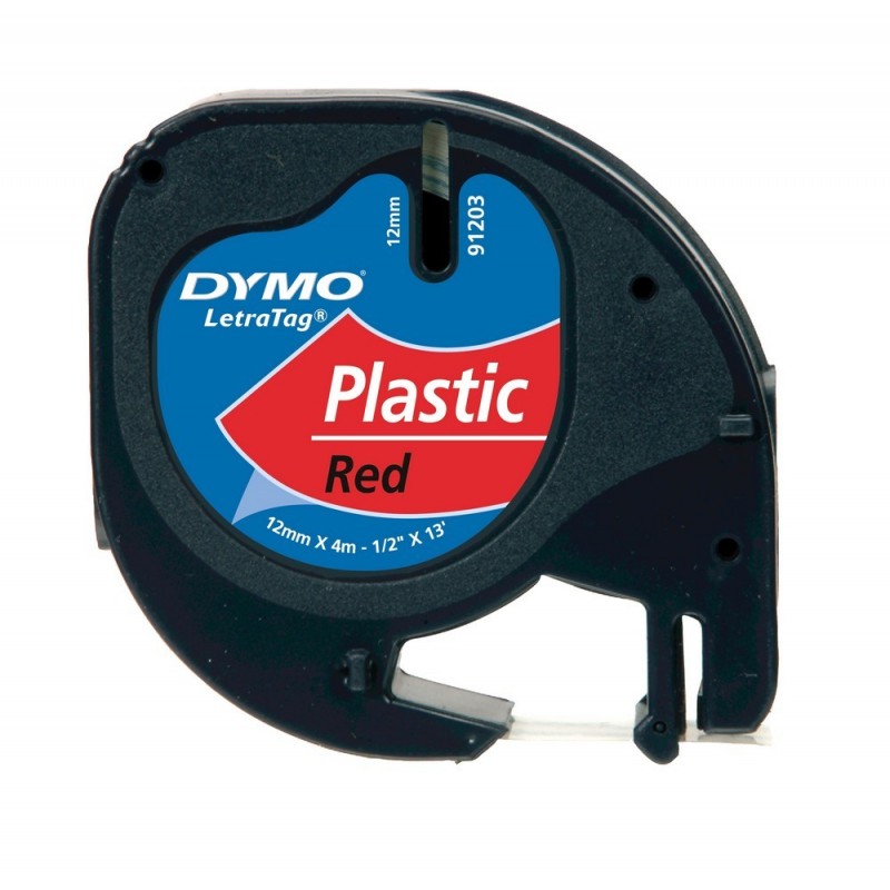 Páska DYMO Letra Tag plastová 12mm x 4m, červená