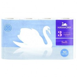 Papír toaletní Harmony Soft 160 útržků 3-vrstvý recykl bílý / 8 ks