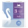 Papír toaletní Harmony Soft 160 útržků 3 vrstvý recykl bílý / 4 ks