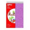 Pěnovka APLI 210x297x2 mm se třpytkami mix barev/4 listy (růžová)