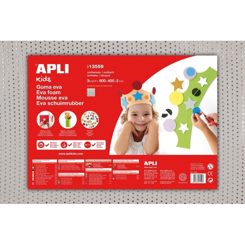 Pěnovka APLI 600x400x2 mm s flitry bílá/3 listy