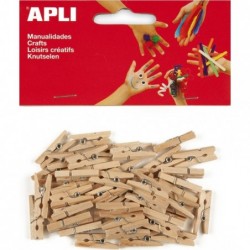 Kolíčky dřevěné APLI přírodní/45 ks