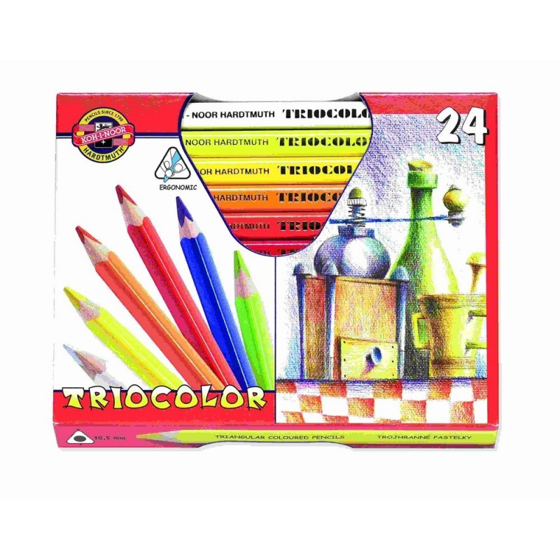 Pastelky KIN trojhranné Jumbo 3154/24 Triocolor silné