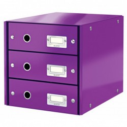 Box zásuvkový CLICK & STORE 3 zásuvky purpurový