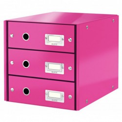 Box zásuvkový CLICK & STORE 3 zásuvky růžový
